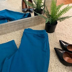 WH|BM Slim Ankle Pant - Teal Blue Pant